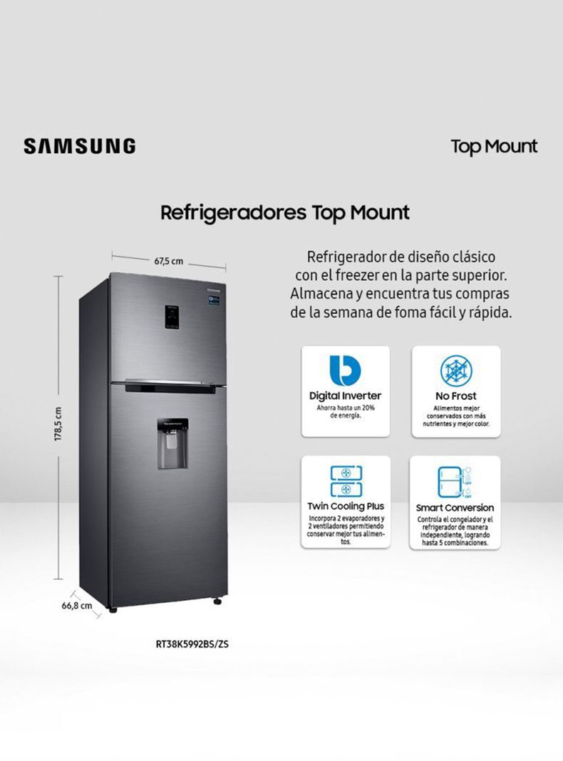 Refrigerador No Frost 368 Litros RT38K5992BS/ZS-4