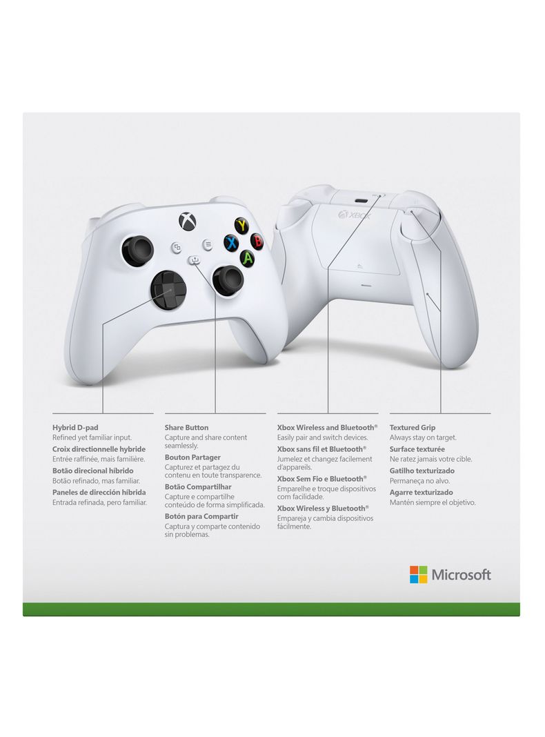 Control Xbox Inalámbrico Robot Blanco-4