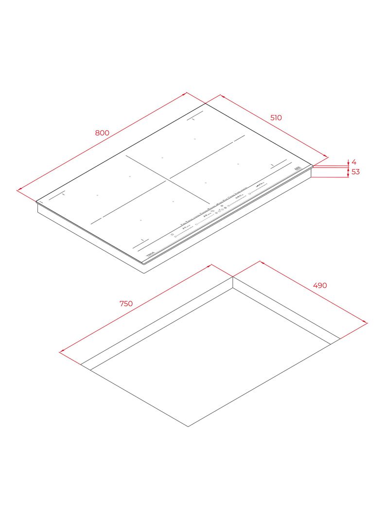 Encimera Inducción Inteligente con Conexión WiFi 4 Platos IZF 88770 MST-1