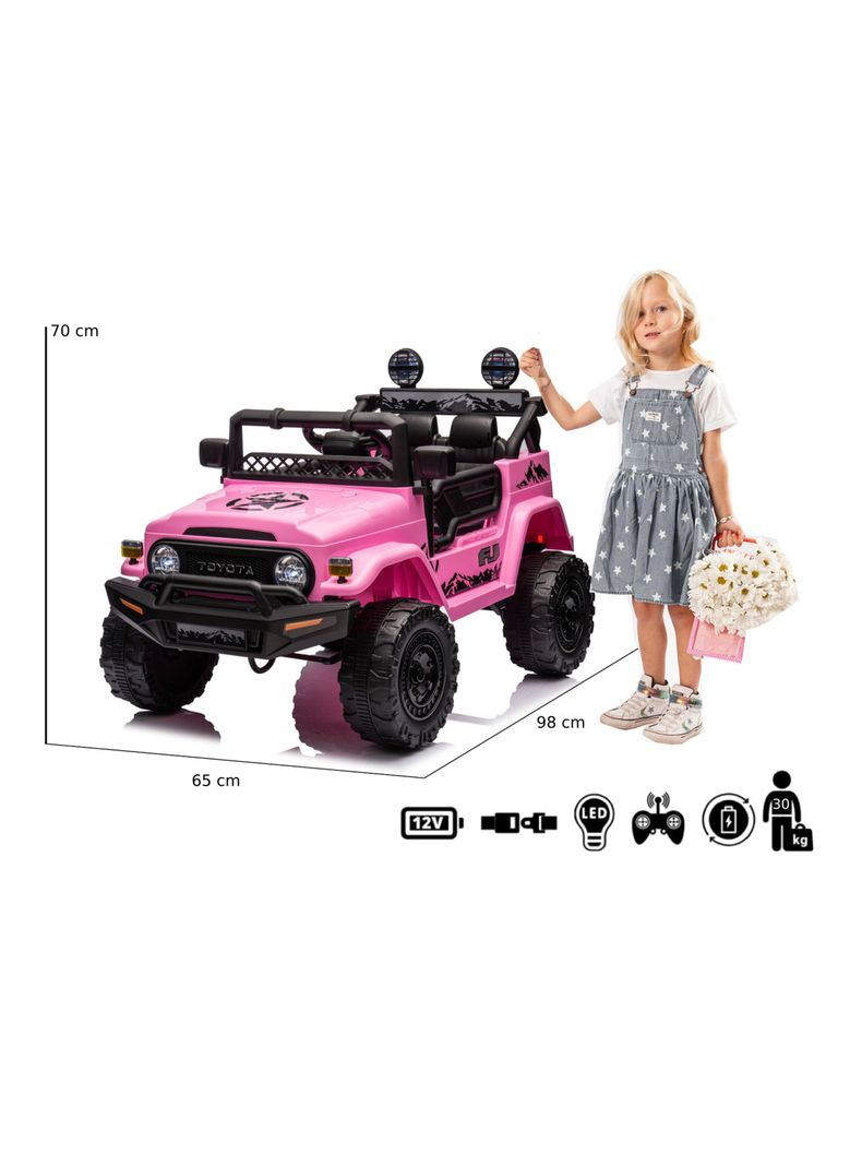 Jeep Toyota Fj Crusier 12V Rosado-1