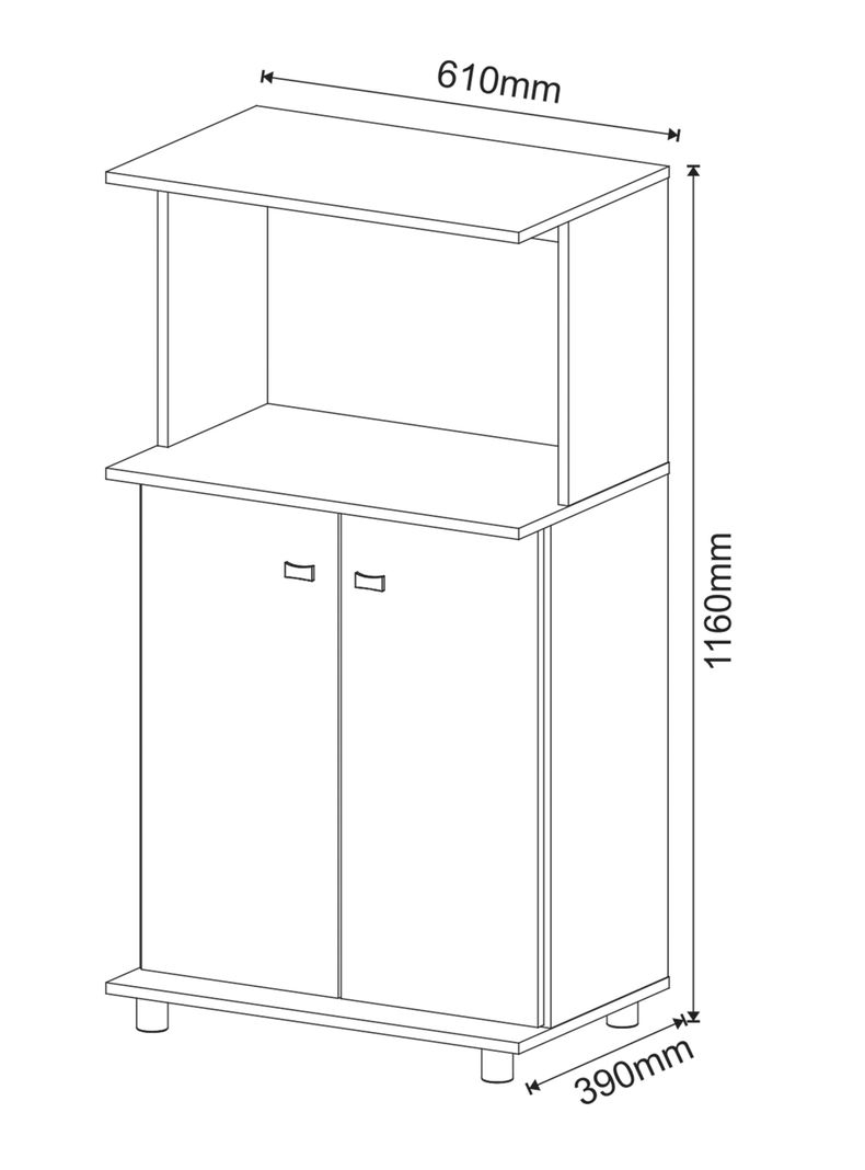 Mueble Organizador Horno Cocina 2 Puertas-1