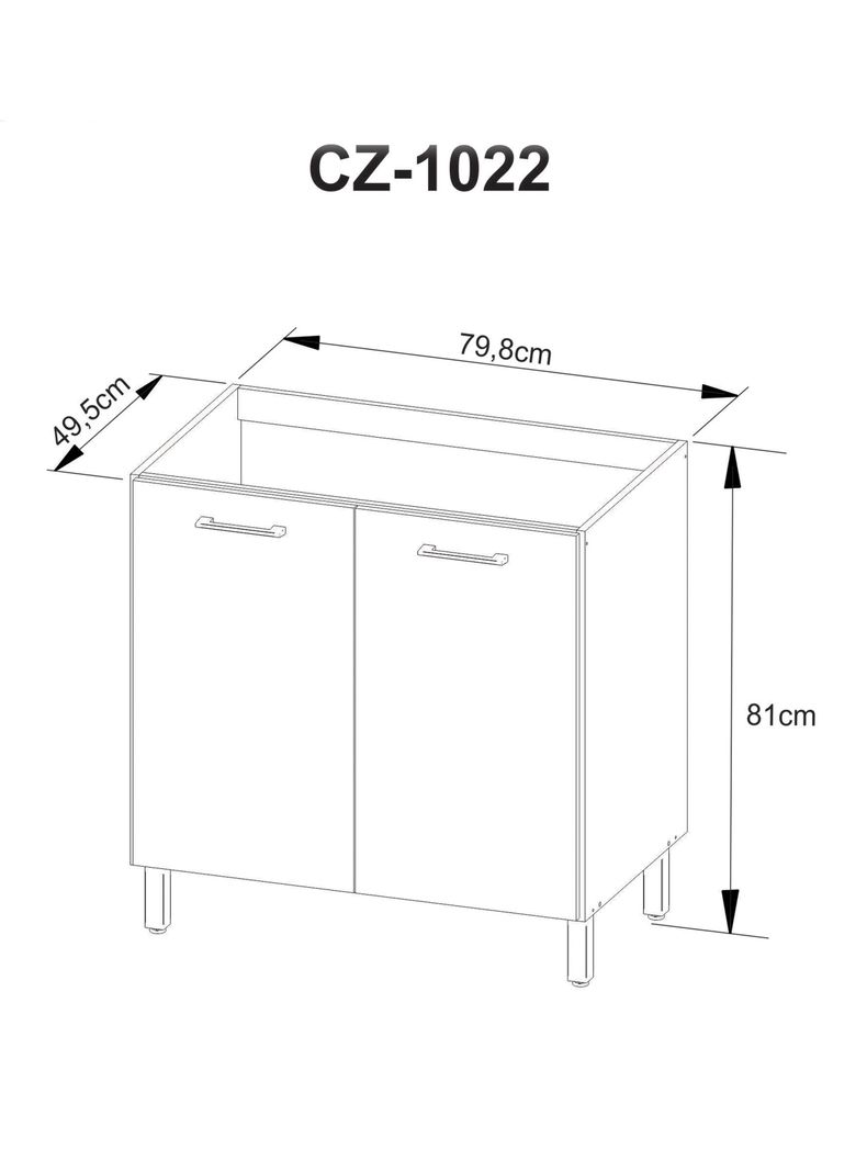 Mueble base para Lavaplatos CZ 2 Puertas-1