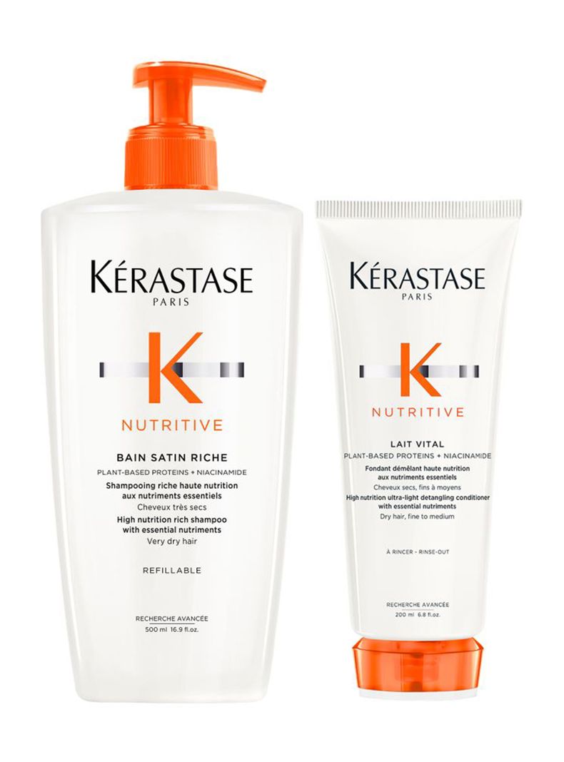 Set Cabello Seco Nutritive Shampoo 500ml + Acondicionador 200ml Kérastase