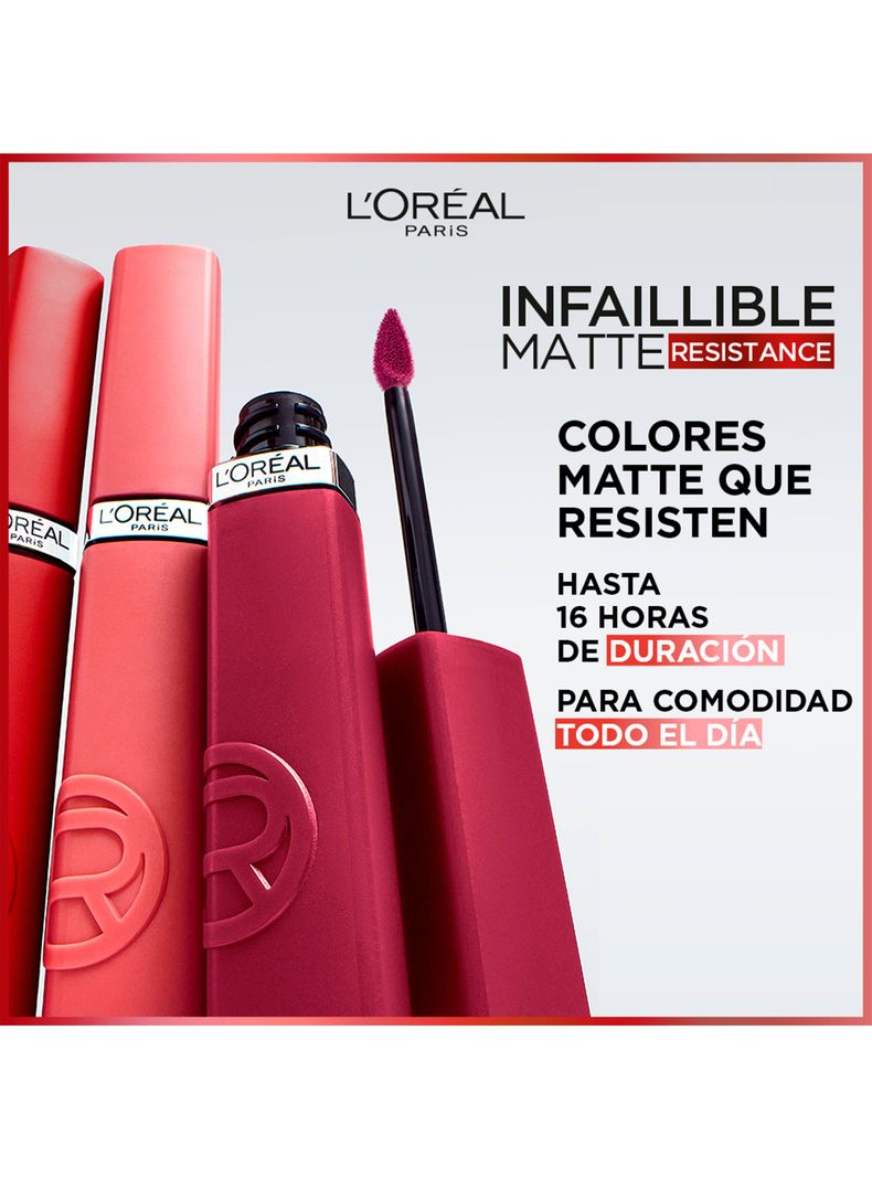 Labial Líquido Infallible Le Matte Resistance 120 Major Crush-5