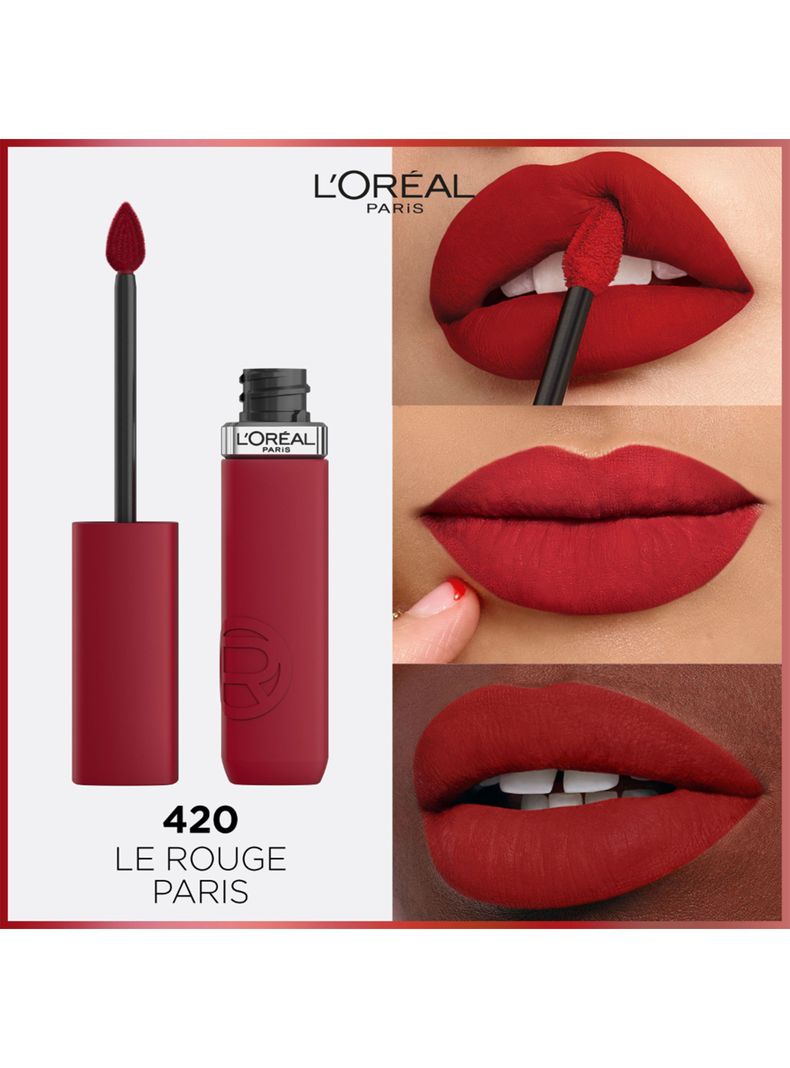 Labial Líquido Infallible Le Matte Resistance 420 Le Rouge Paris-3