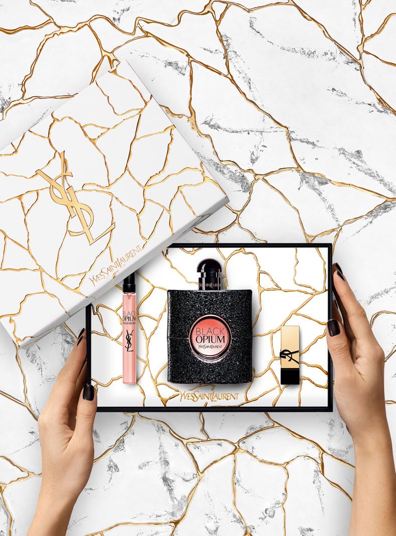 Set Perfume Black Opium EDP Mujer 90 ml + 10 ml + Mini Rouge Pur Couture Yves Saint Laurent-2