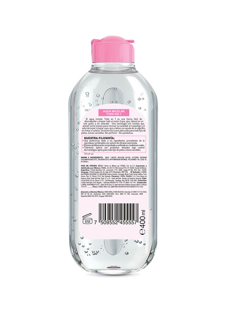 Agua Garnier Skin Active Micelar Todo en 1 400 ml-2
