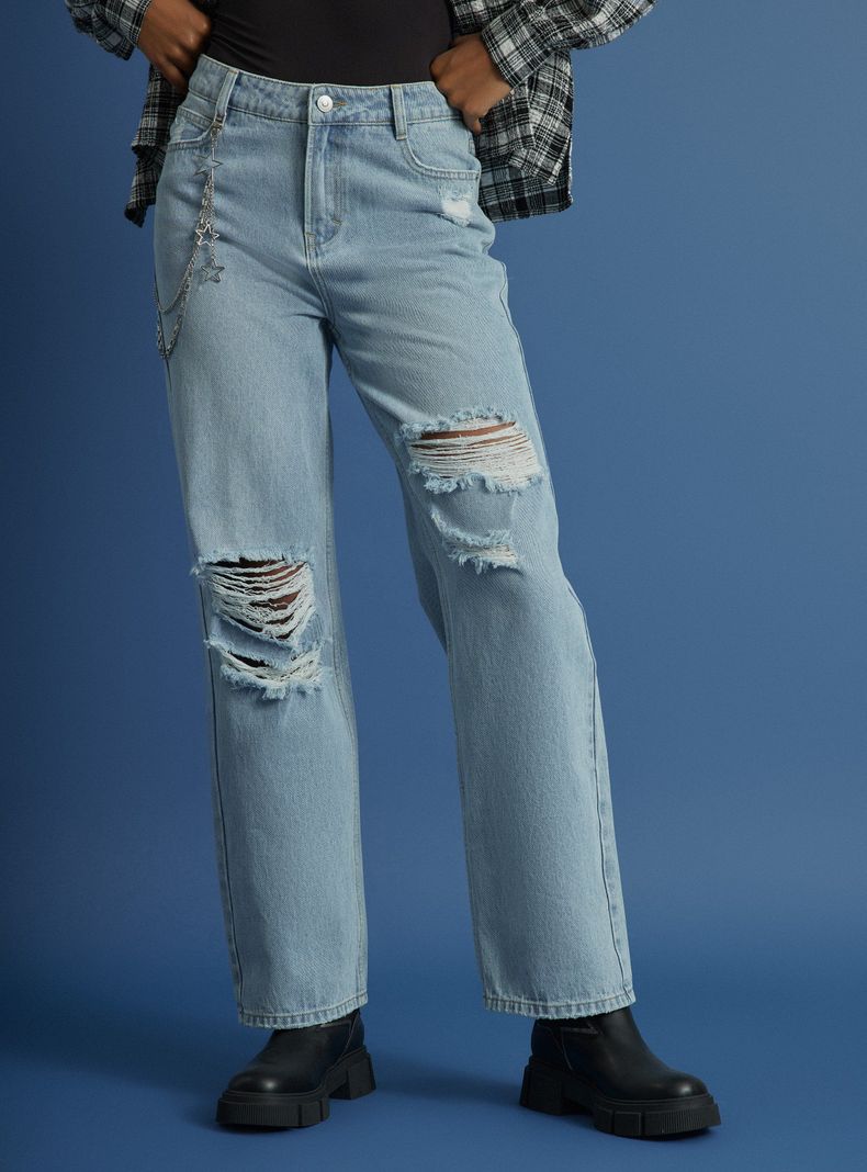 Jeans Aplicación Cadena