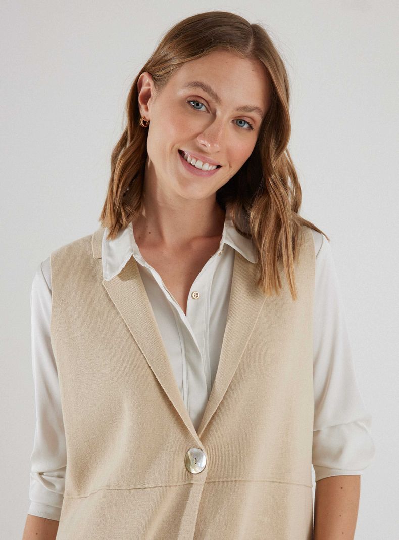 Chaleco Tipo Blazer Sin Mangas-2