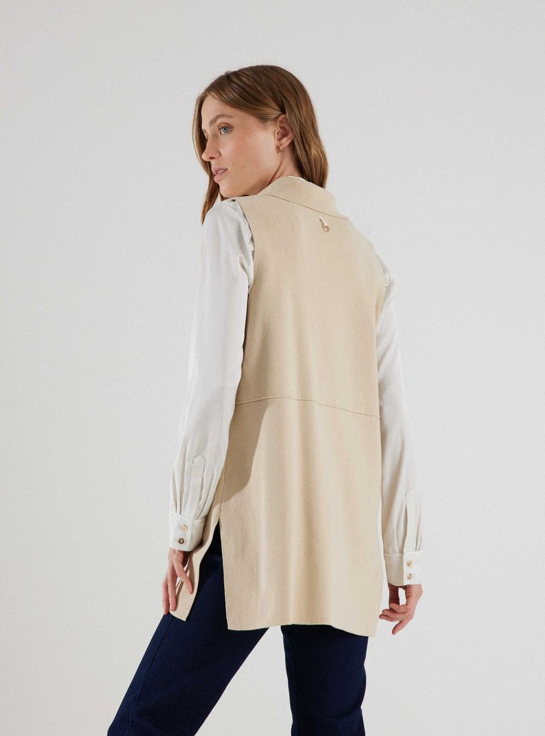 Chaleco Tipo Blazer Sin Mangas-1