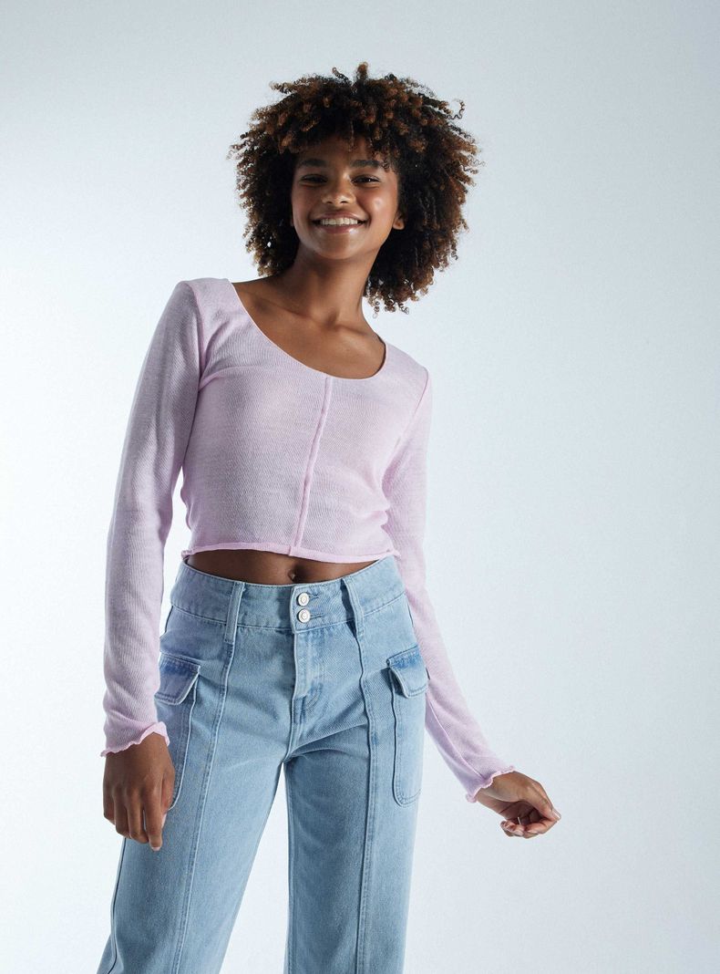 Sweater Crop Ajustado