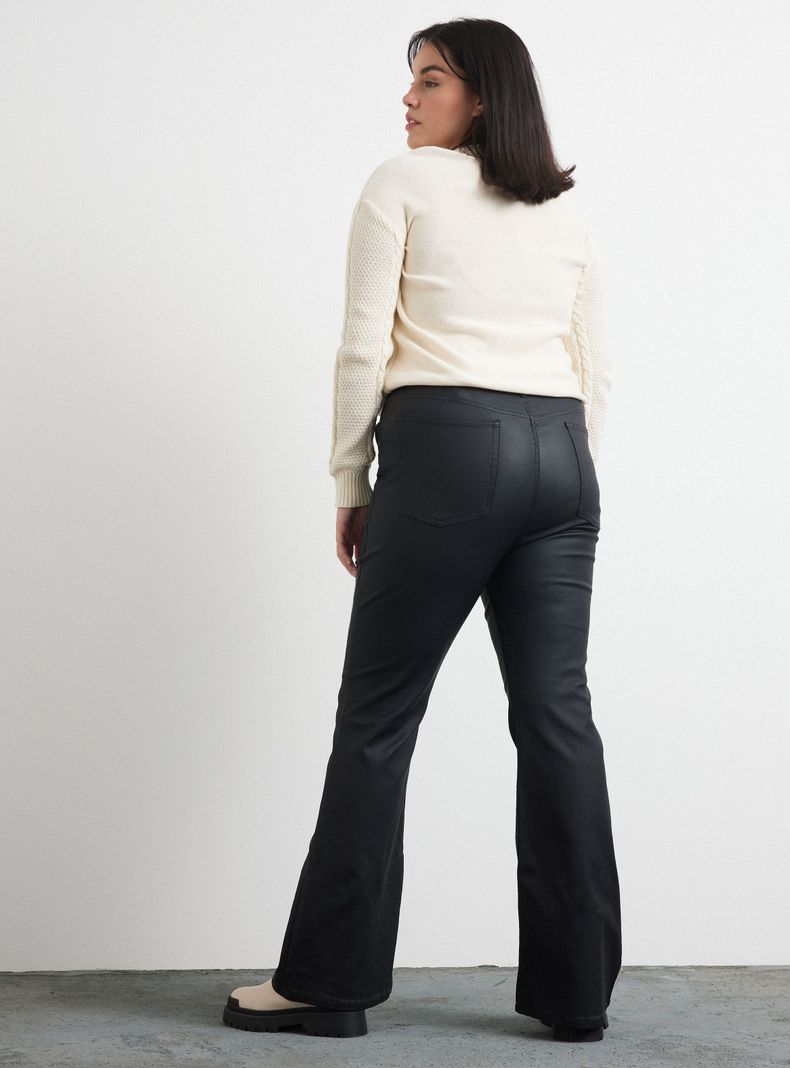Jeans Coated Bota Ancha-5
