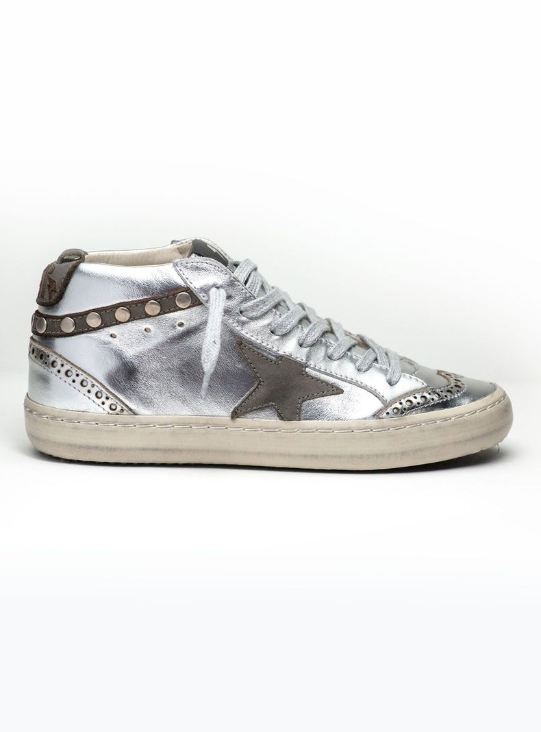 Zapatilla Urbana Logo Mid Star Cuero Mujer-0