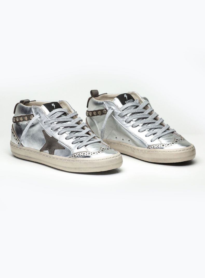 Zapatilla Urbana Logo Mid Star Cuero Mujer-1