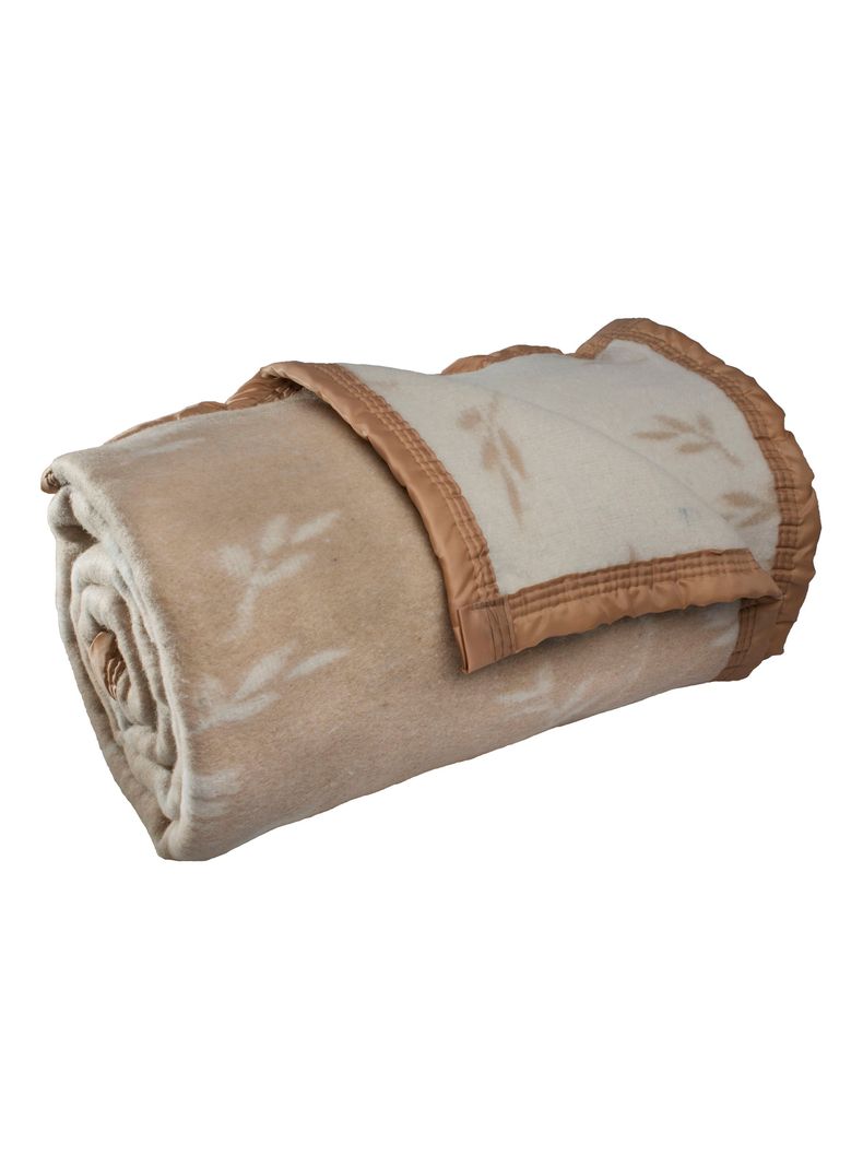Frazada 1 Plaza 50 Lana Beige-1