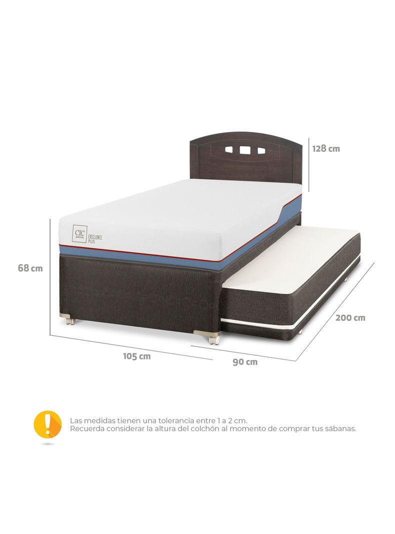 Diván Excellence Plus Back 1.5 Plazas + Respaldo Gales-1