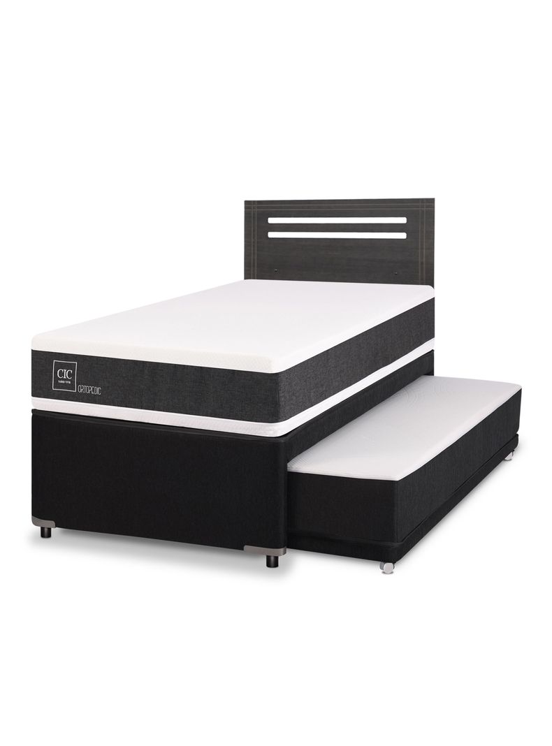 Diván Ortopedic Black 1.5 Plazas + Respaldo Múnich