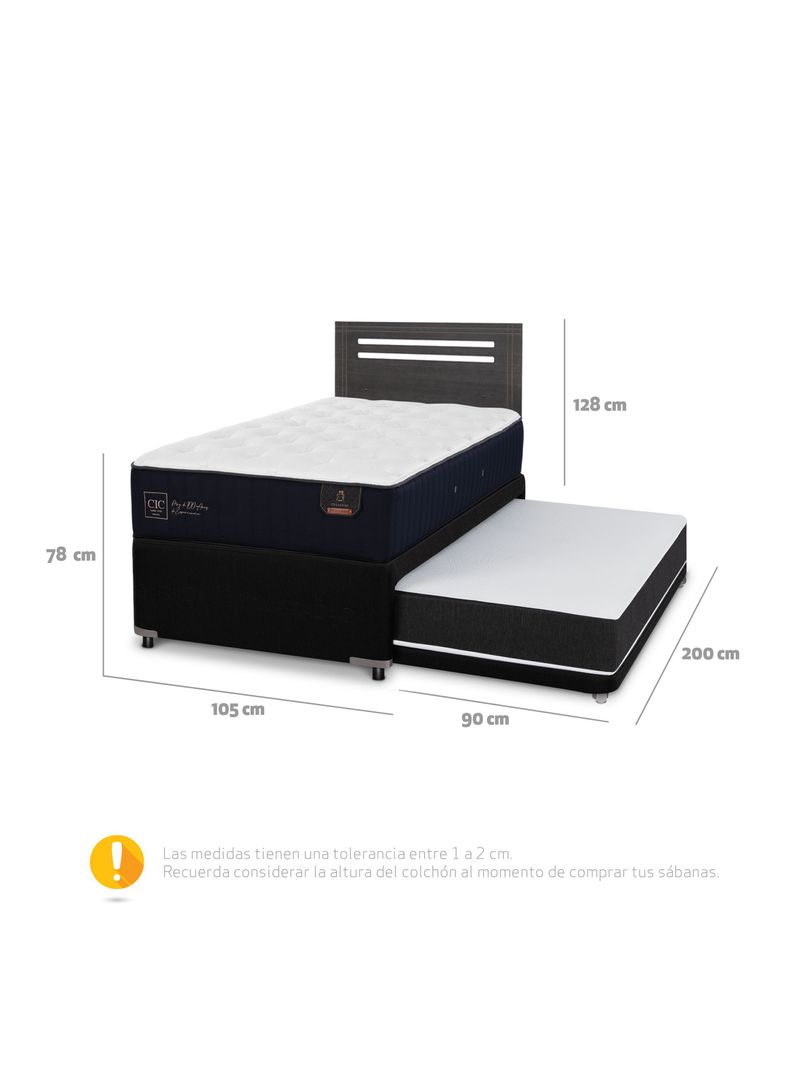 Diván Premium Black 1.5 Plazas + Respaldo Múnich-1