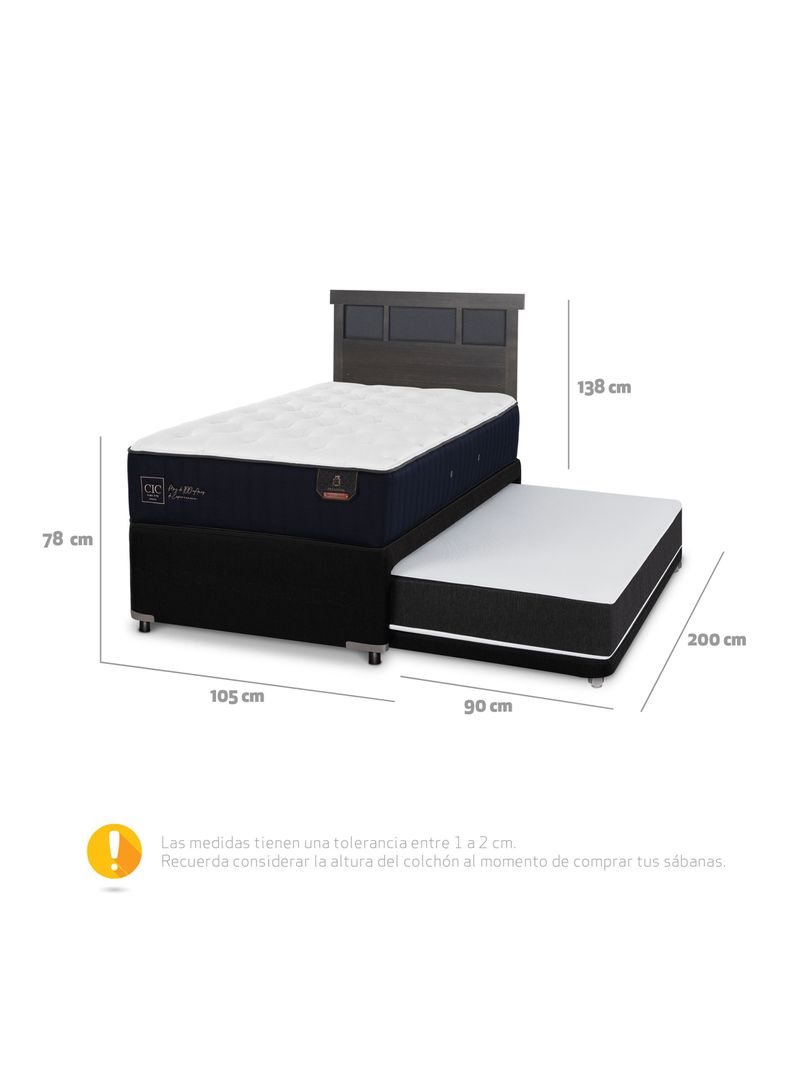 Diván Premium Black 1.5 Plazas + Respaldo Dublín-1