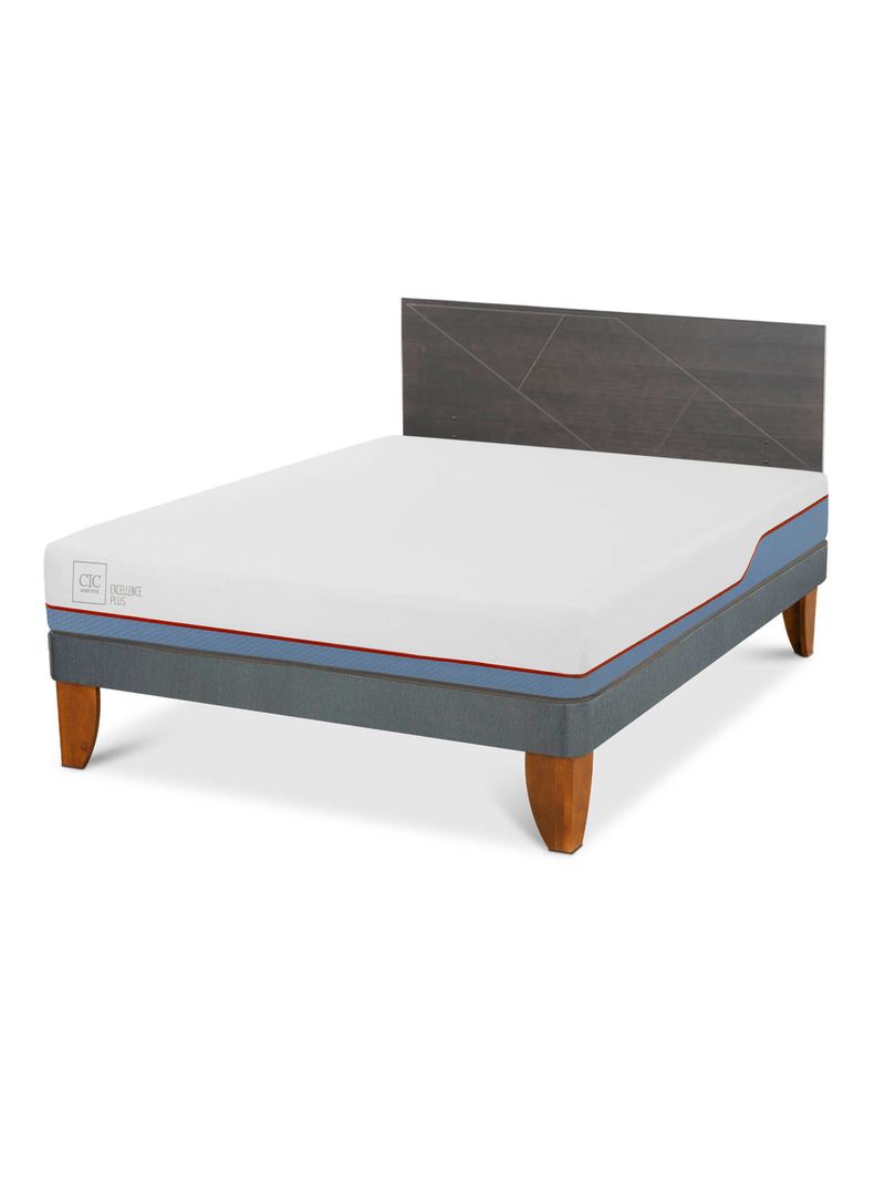 Cama Europea Excellence Plus 2 Plazas + Respaldo Villarrica