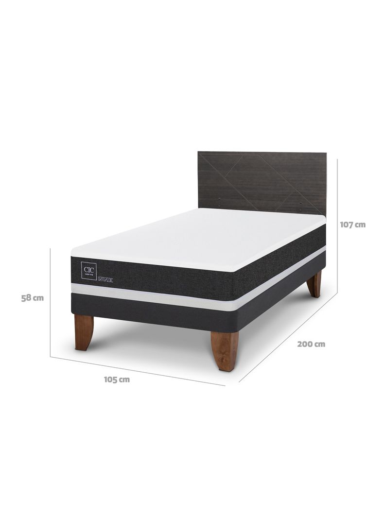 Cama Europea Ortopedic 1.5 Plazas + Respaldo Villarrica-1