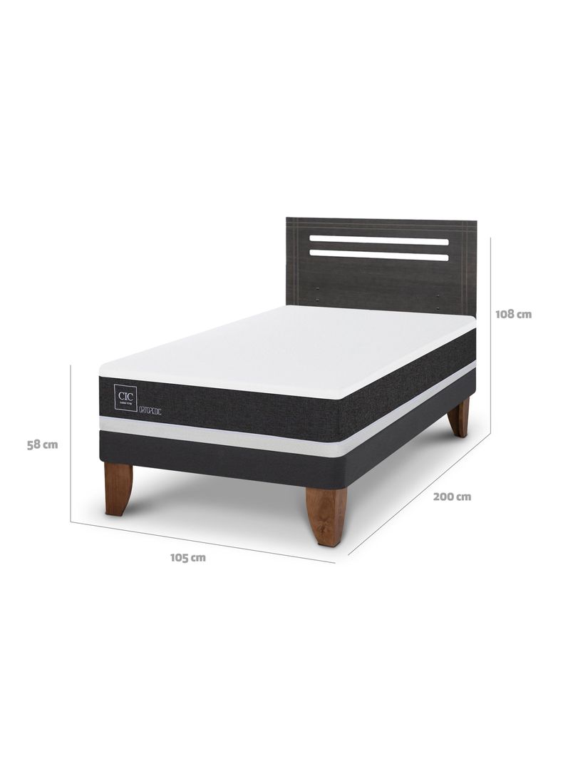Cama Europea Ortopedic 1.5 Plazas + Respaldo Múnich-1