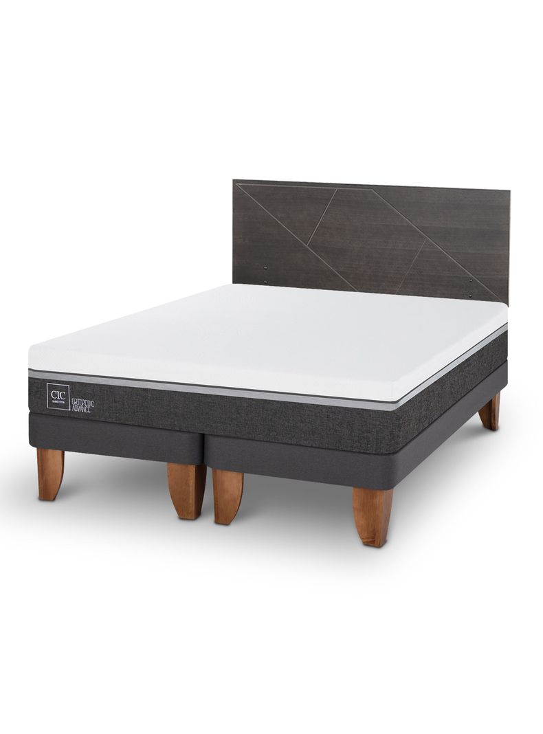 Cama Europea Ortopedic 2 Plazas Base Dividida + Respaldo Múnich