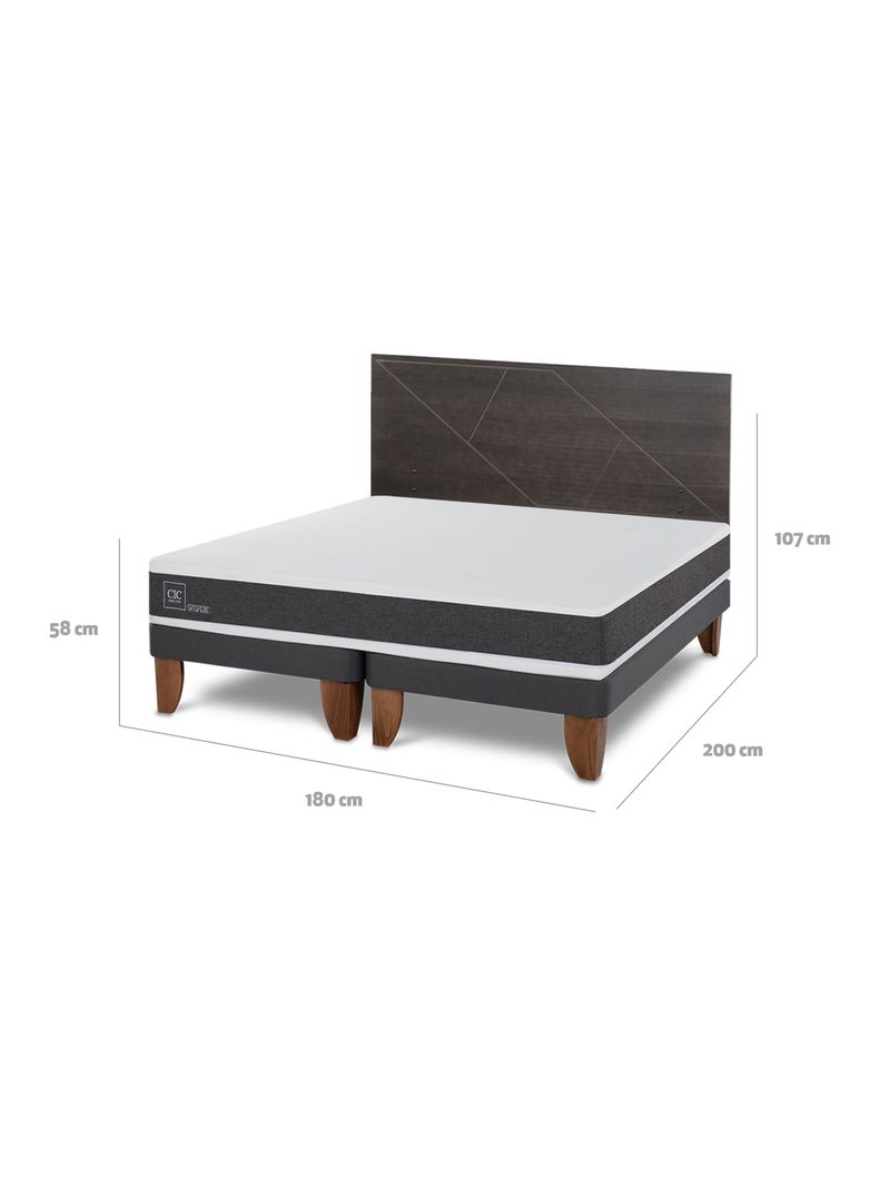 Cama Europea Ortopedic King + Respaldo Villarrica-1