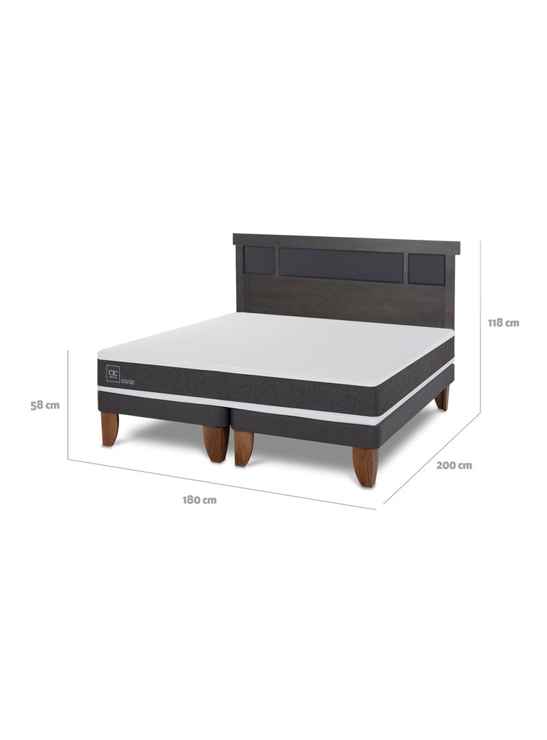 Cama Europea Ortopedic King + Respaldo Dublín-1