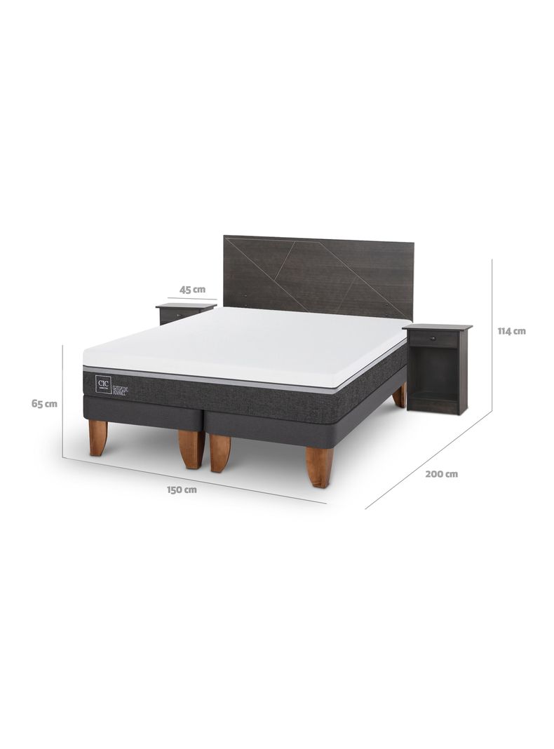 Cama Europea Ortopedic Advance 2 Plazas Base Dividida + Set de Muebles Villarrica-1