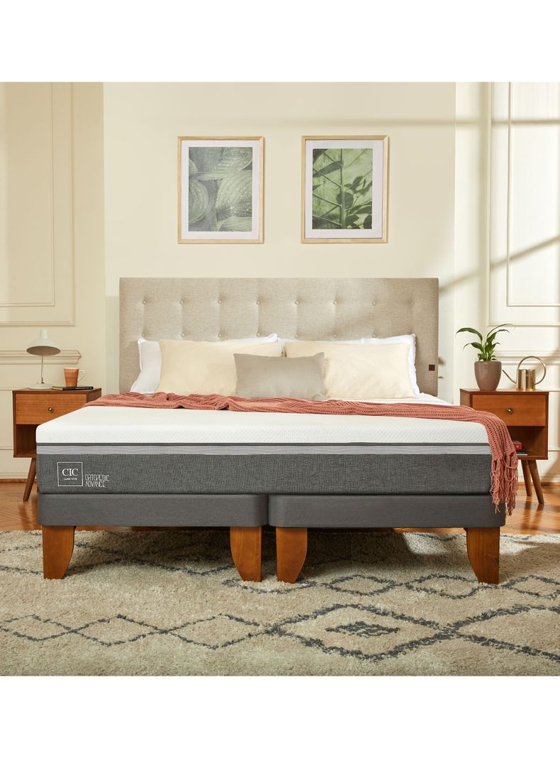 Cama Europea Ortopedic Advance 2 Plazas Base Dividida + Set de Muebles Dublín-4