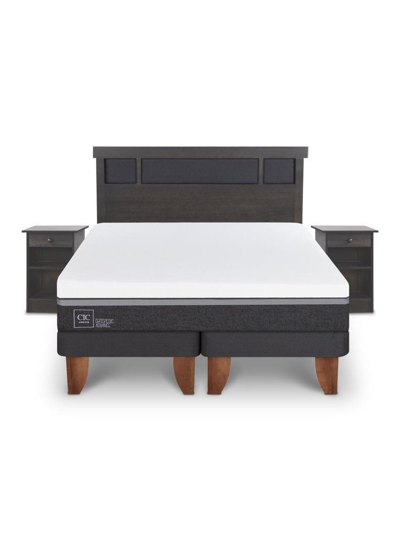 Cama Europea Ortopedic Advance 2 Plazas Base Dividida + Set de Muebles Dublín-2