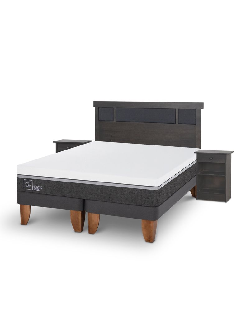 Cama Europea Ortopedic Advance 2 Plazas Base Dividida + Set de Muebles Dublín-0