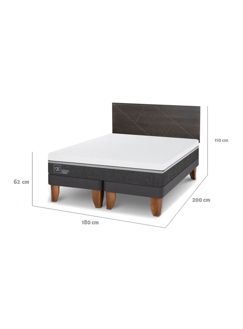 Cama Europea Ortopedic Advance King + Respaldo Villarrica-1