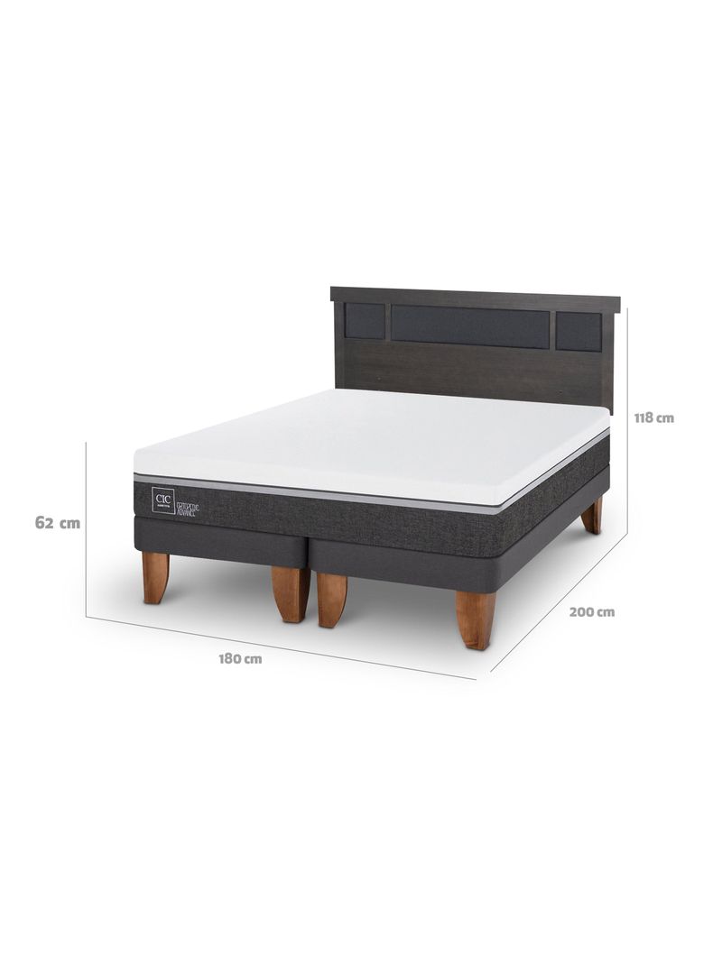 Cama Europea Ortopedic Advance King + Respaldo Dublín-1