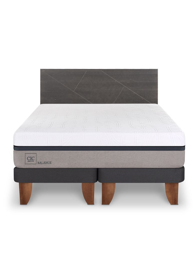 Cama Europea Balance 2 Plazas Base Dividida + Respaldo Villarrica-2