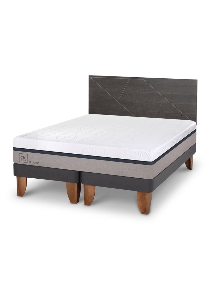 Cama Europea Balance 2 Plazas Base Dividida + Respaldo Villarrica-0