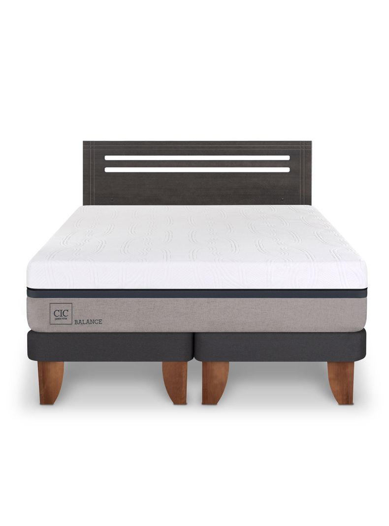 Cama Europea Balance 2 Plazas Base Dividida + Respaldo Múnich-2