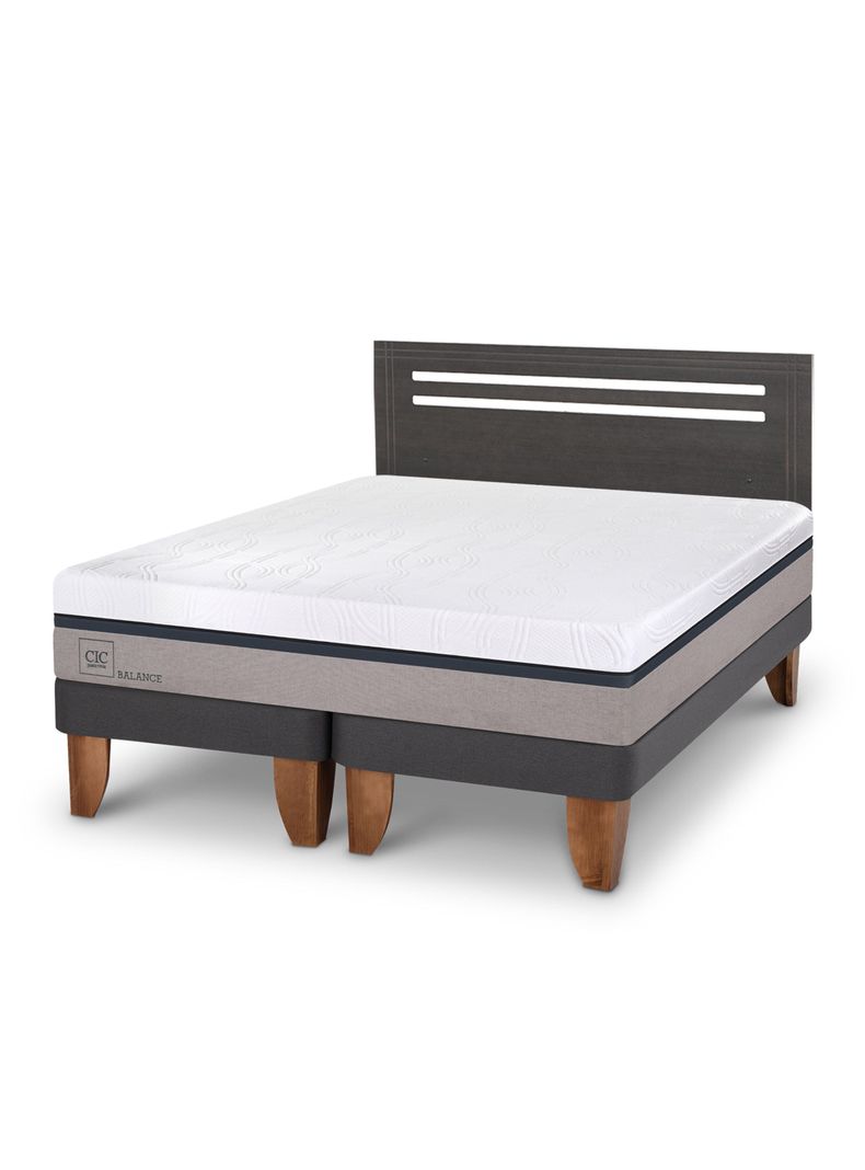 Cama Europea Balance 2 Plazas Base Dividida + Respaldo Múnich-0