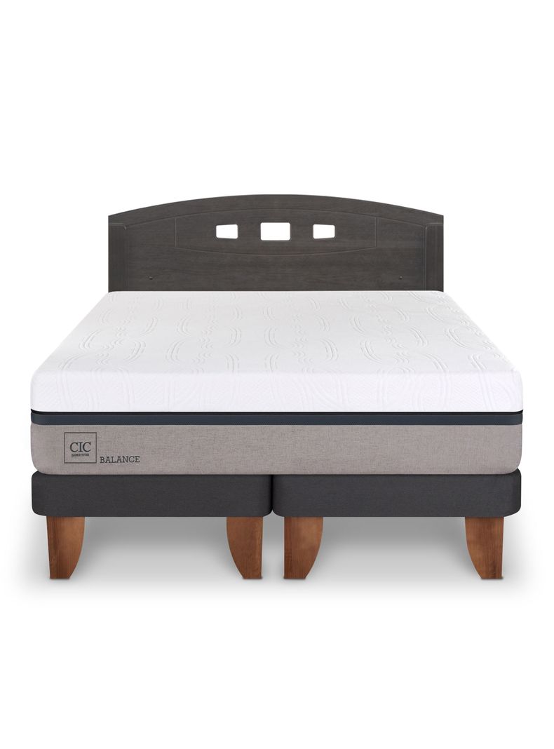 Cama Europea Balance 2 Plazas Base Dividida + Respaldo Gales-2