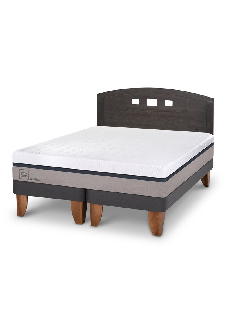 Cama Europea Balance 2 Plazas Base Dividida + Respaldo Gales-0