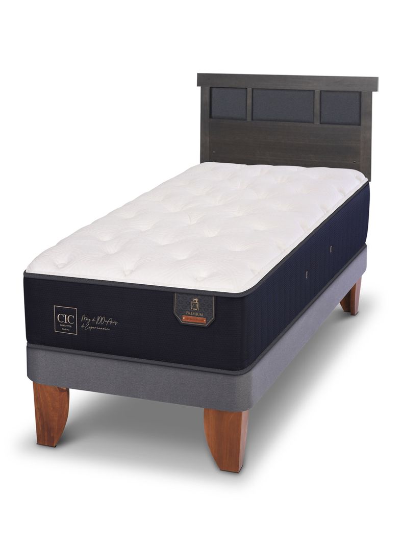 Cama Europea Premium 1.5 Plazas + Respaldo Dublín-0