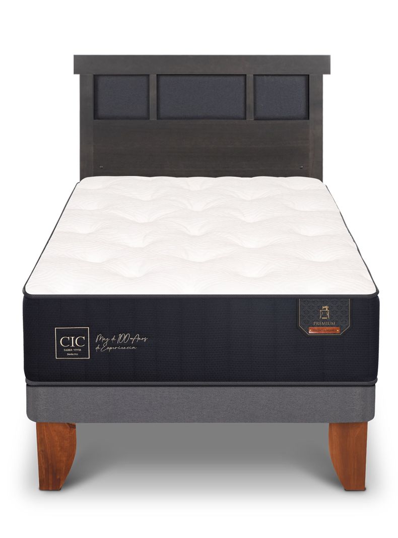 Cama Europea Premium 1.5 Plazas + Respaldo Dublín-2