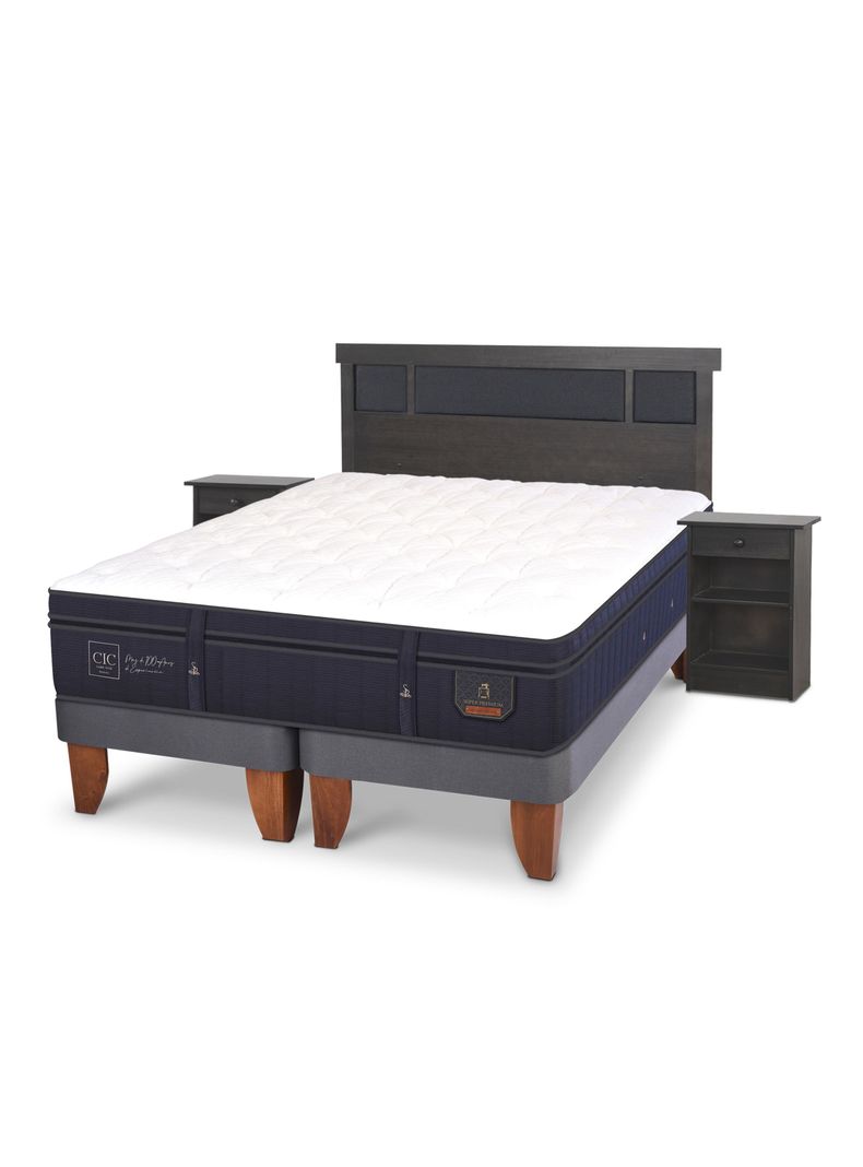 Cama Europea Súper Premium King + Set de Muebles Dublín