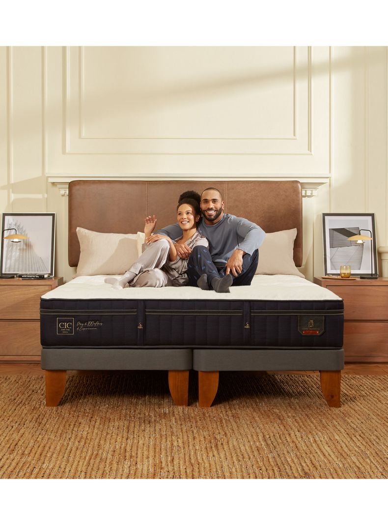 Cama Europea Súper Premium King + Respaldo Villarrica-4