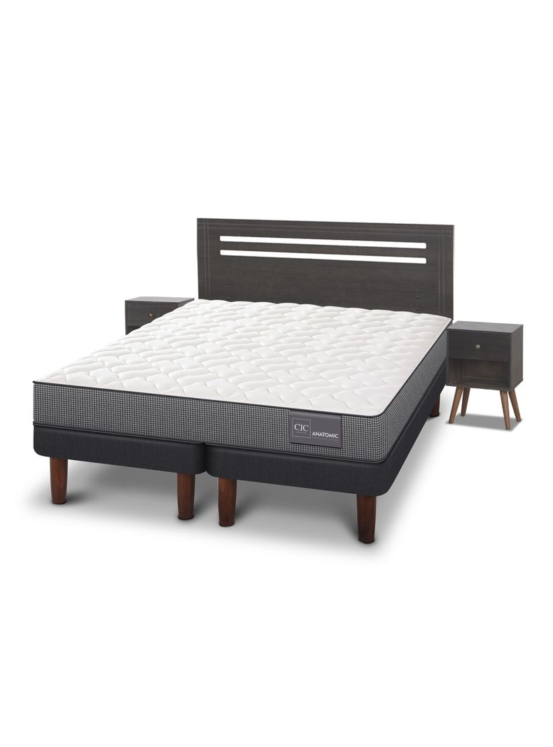 Cama Europea Anatomic 2 Plazas Base Dividida + Set de Muebles Múnich