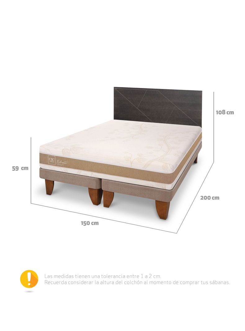 Cama Europea Rilassati Infinity 2 Plazas + Respaldo Villarrica-1
