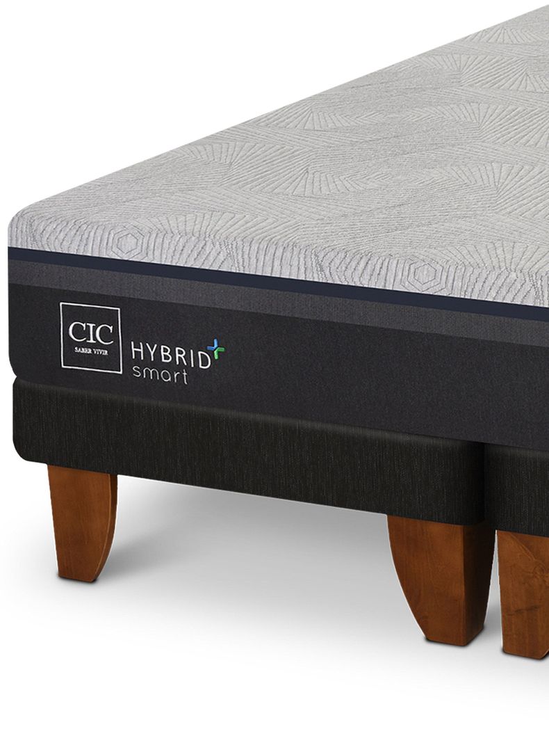 Cama Europea Hybrid Plus Infinity 2 Plazas Base Dividida + Set de Muebles Dublín-3