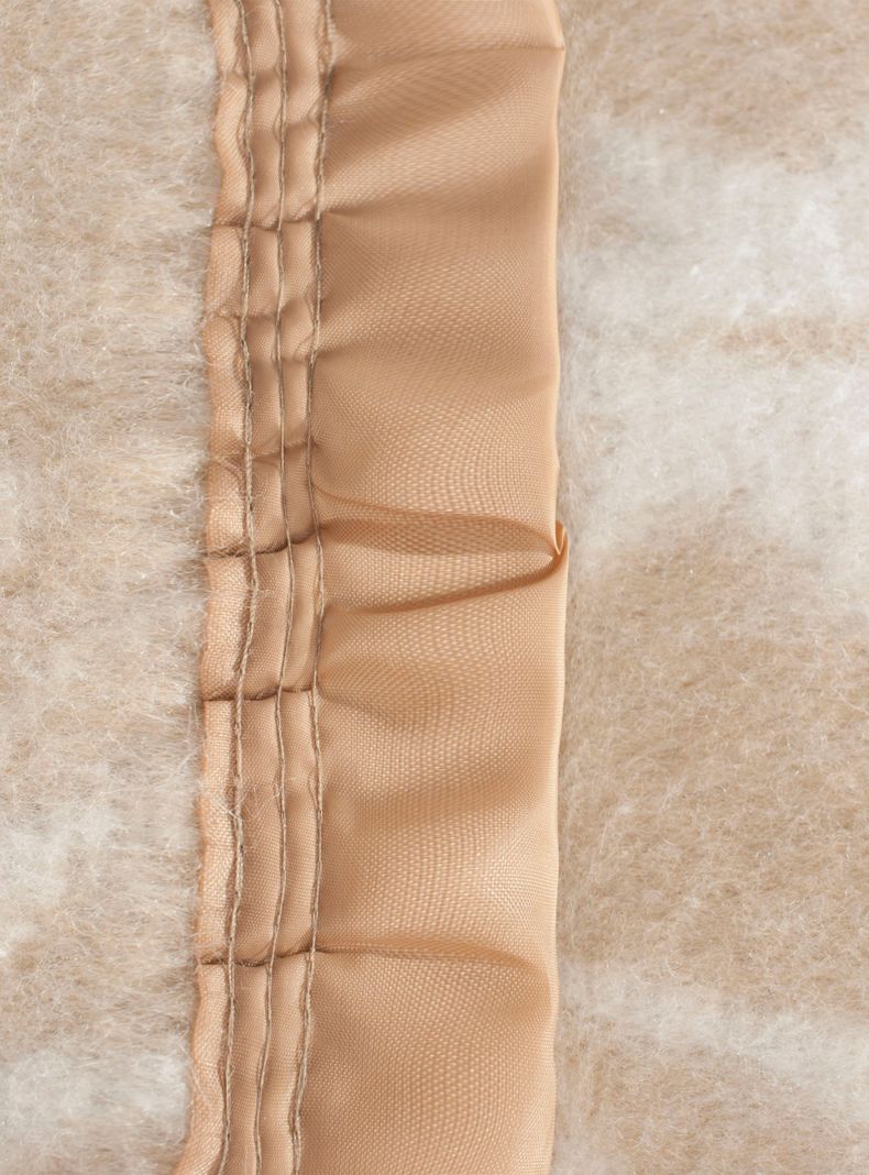 Frazada Lana King Beige Floreado-2