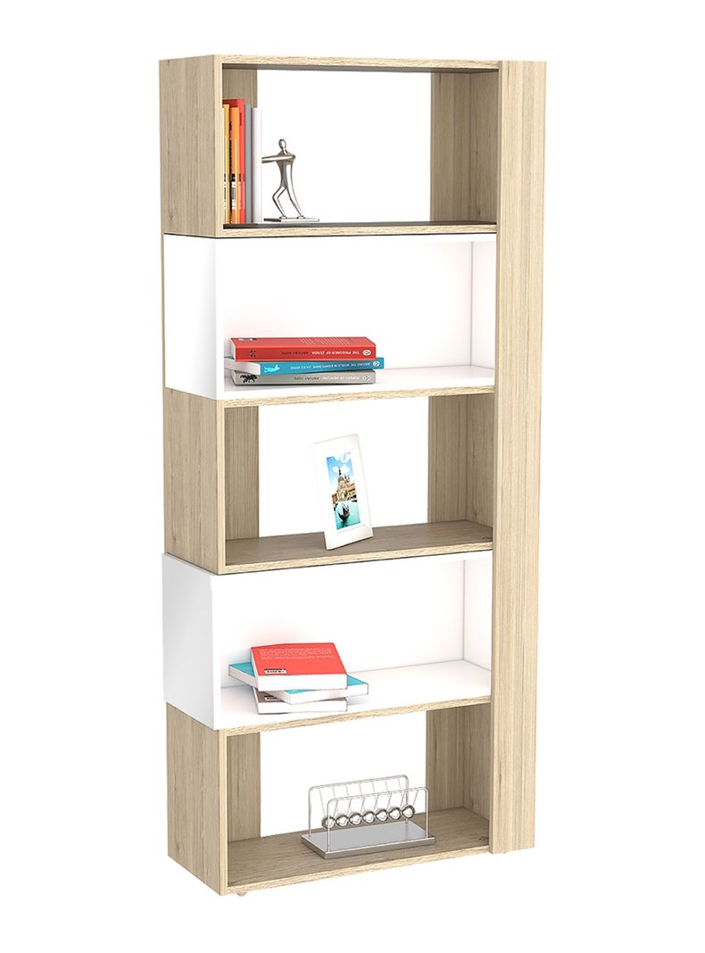 Rack Extensible Tv40 + Biblioteca Cubo + Arrimo Rovere-1